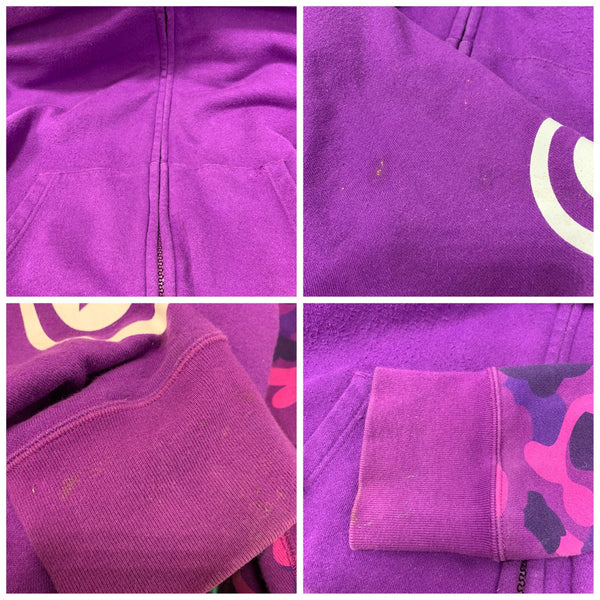 ア ベイシング エイプ A BATHING APE SHARK FULL ZIP HOODIE 001ZPI301018M パーカ パープル Mサイズ 201MT-3873