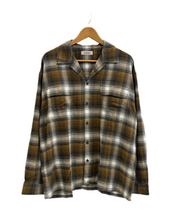 ラディアル RADIALL 25SS BELAIR - OPEN COLLARED SHIRT L/S オープンカラーシャツ オンブレチェック 茶×黒×白 チェック柄 RAD-25SS-SH001 XL 長袖シャツ マルチカラー 101MT-5144