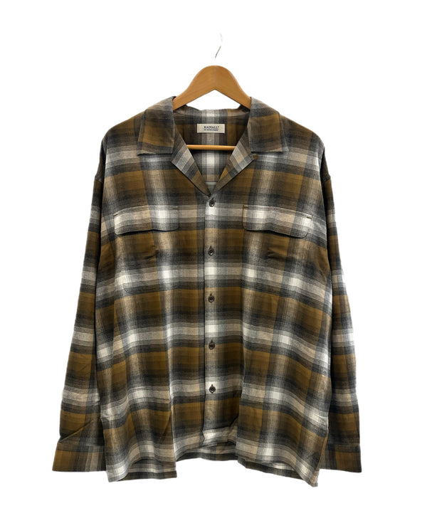 ラディアル RADIALL 25SS BELAIR - OPEN COLLARED SHIRT L/S オープンカラーシャツ オンブレチェック 茶×黒×白 チェック柄 RAD-25SS-SH001 XL 長袖シャツ マルチカラー 101MT-5144