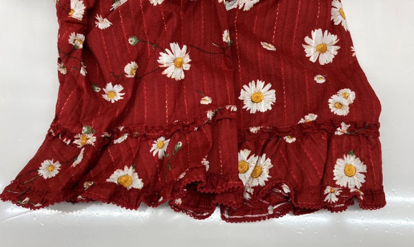 ピンクハウス PINKHOUSE ひなぎく プリント ブラウス 半袖 シャツ ボレロ リボン ピコフリル ビッグカラー 丸襟 コットン 綿 ロリータ ゴスロリ RED 赤 A2133FB 061 カーディガン 花・植物 レッド 104LT-243