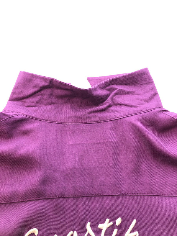 ルードギャラリー RUDE GALLERY EROSTIKA COLLABORATION SKA SHIRT コラボレーション スカシャツ オープンカラー 開襟 刺繍 アロハ 紫 サイズ3 半袖シャツ 刺繍 パープル 104MT-42