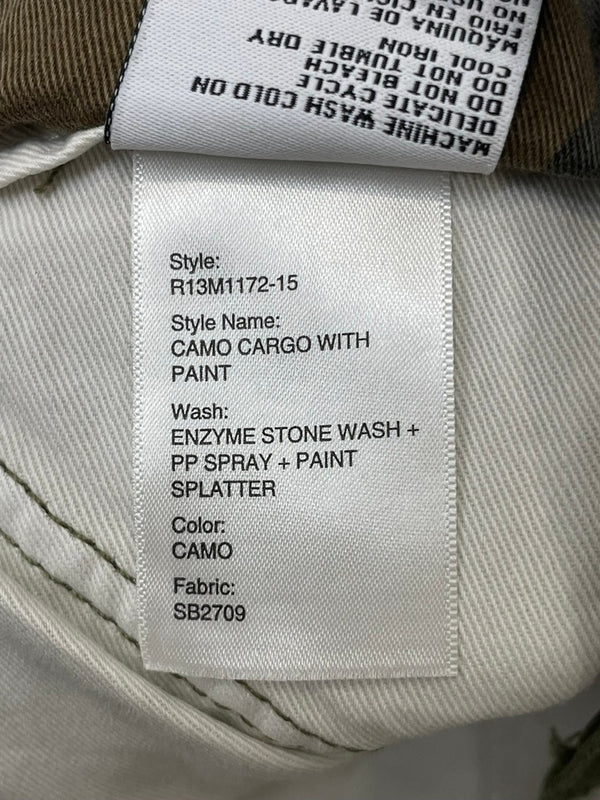 アール サーティーン R13 ペイント カモフラージュ カーゴパンツ R13M1172-15 マルチカラー 34 601MB-4