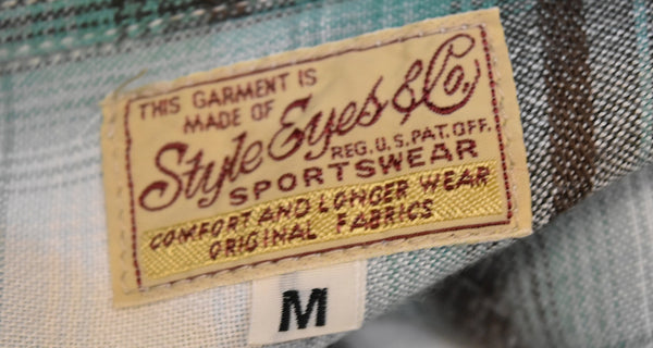 スタイルアイズ STYLEEYES レーヨン オンブレ チェックシャツ SE24785 長袖シャツ グリーン Mサイズ 103MT-3145