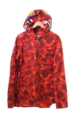 アベイシングエイプ  A BATHING APE  camouflage print hooded shirt jacket カモシャツジャケット  赤 001SHH801008M  長袖シャツ レッド 3Lサイズ 103MT-719