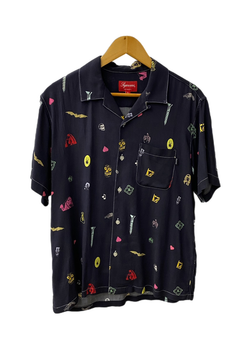 シュプリーム SUPREME ディープ スペース レーヨン S/S シャツ "ブラック" Deep Space Rayon S/S Shirt "Black" 半袖 ロゴ Sサイズ 201MT-2523