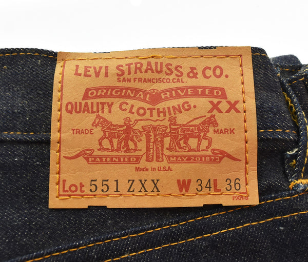 リーバイス Levi's 551ZXX DEAD STOCK デッドストック アメリカ製 復刻 555 バレンシア 工場 98年製 LVC BIG E 隠しリベット 505 551-0006 デニム ブルー W34L36 103MB-599