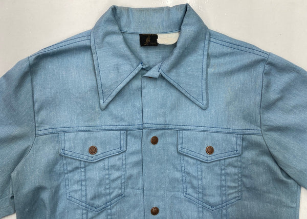 ヴィンテージ vintage 70s 70年代 SEARS コットン トラッカージャケット ワークジャケット 水色 ジャケット 無地 ブルー 104MT-1353