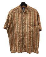 ステューシー STUSSY OLD 紺タグ Plaid shirt チェック シャツ 半袖 茶 半袖シャツ ロゴ ブラウン Mサイズ 104MT-1923