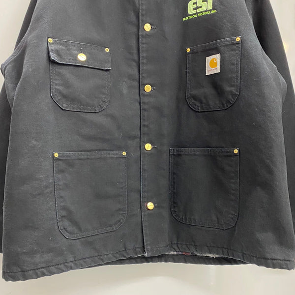 【曜日割引対象外】 カーハート Carhartt ミシガンチョアコート カバーオール ブランケットライナー ダック ジャケット ブラック 201MT-4466 VB