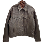 【曜日割引対象外】 リーバイス Levi's 90's LEATHER TRUCKER JACKET 70345-83-F94-153 ジャケット ブラウン Lサイズ 201MT-4094 VB