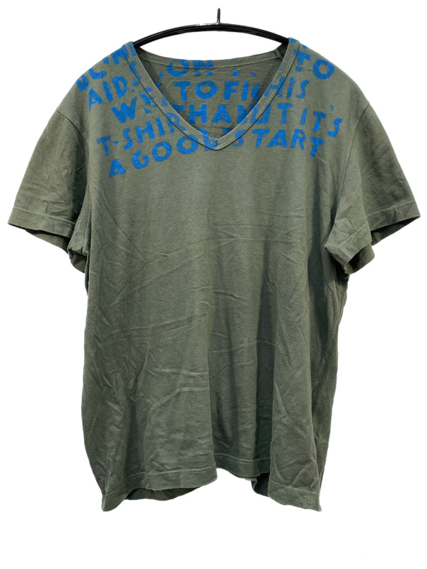 メゾン マルタン マルジェラ Maison Martin Margiela AIDS TEE ここのえ期 333-39250 Tシャツ カーキ 601LT-9