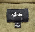 ステューシー STUSSY STOCK LOGO MOCK HALF ZIP ストック ロゴ モック ハーフジップ  スウェット グリーン LLサイズ 103MT-1990