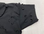 コムデギャルソン COMME des GARCONS コムコム AD2016 17SS パンチング ブラウス 丸襟 フラワーカッティング 花 日本製 BLACK 黒 RS-T002 半袖カットソー 総柄 ブラック XSサイズ 104LT-108