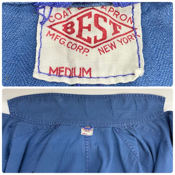 【曜日割引対象外】 ヴィンテージ vintage 50's BEST HBT カバーオール 猫目ボタン ジャケット ブルー Mサイズ 201MT-3809 VB