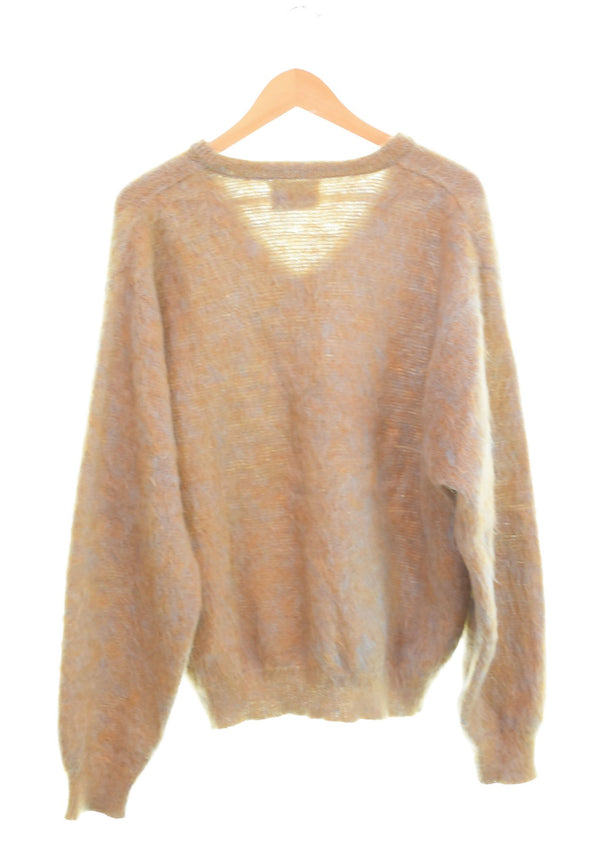 ヴィンテージ Vintage 60s~70s ARROW アロー Vネックモヘアニット 毛足長 ヴィンテージ 60's 70's セーター ベージュ Lサイズ 103MT-2425
