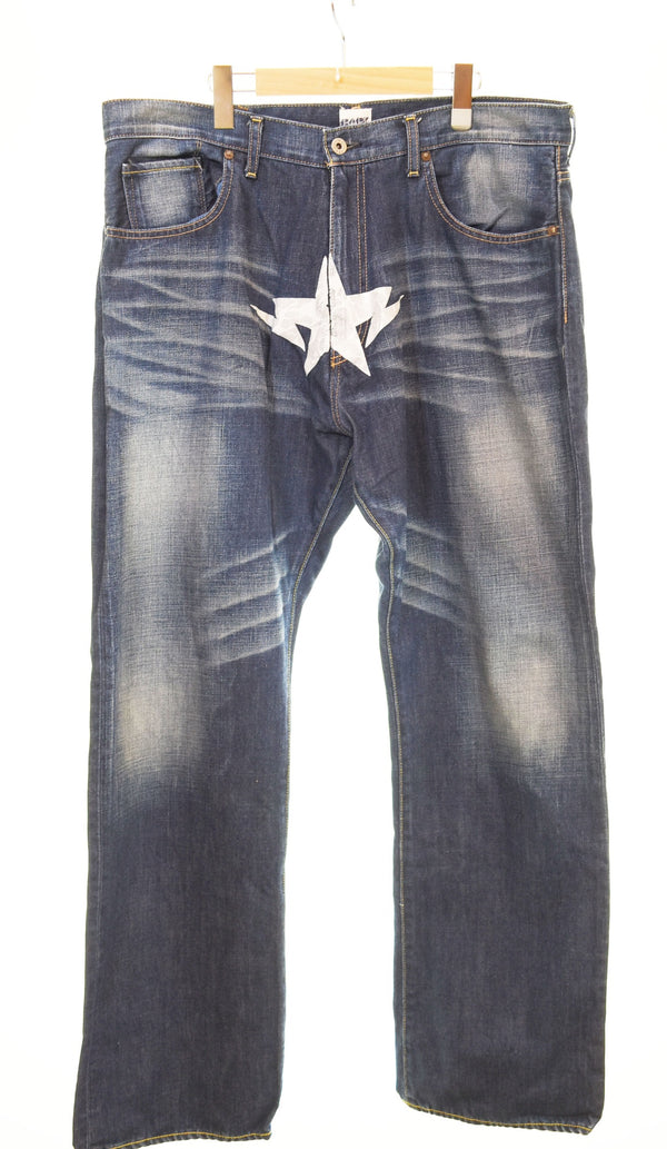 アベイシングエイプ  ABATHING APE BAPE フロントスター デニムパンツ 青 デニム ブルー LLサイズ 103MB-467
