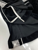 コンダクター el conductorH Velour Pants ベロア パンツ ジャージ トラック ワイド 刺繍 ボトム 黒 総柄 PD21AP05 ボトムスその他 ブラック サイズ 2 104MB-402