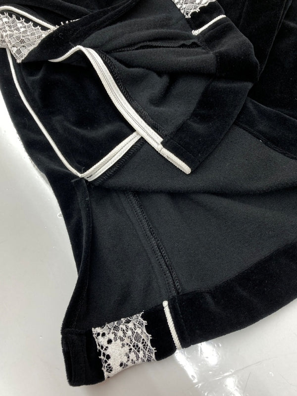 コンダクター el conductorH Velour Pants ベロア パンツ ジャージ トラック ワイド 刺繍 ボトム 黒 総柄 PD21AP05 ボトムスその他 ブラック サイズ 2 104MB-402