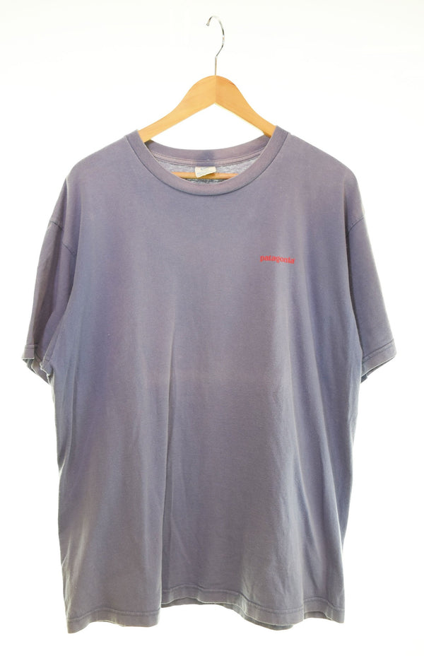パタゴニア PATAGONIA 90s Made in USA Organic cotton 90's USA製 オーガニックコットン 茄子紺 Tシャツ パープル Lサイズ 103MT-2874