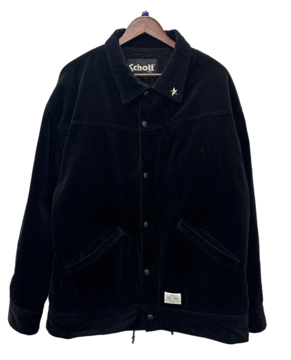 【曜日割引対象外】 ショット SCHOTT コーデュロイ ジャケット STRETCH CORDUROY JACKET "THE GARDEN STATE" ジャケット ブラック 2XLサイズ 201MT-2840 VB