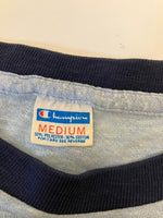 チャンピオン Champion 70's 70年代 バータグ 蝶 バタフライ DAY CAMP 染み込み プリント vintage ヴィンテージ made in USA アメリカ製 リンガーＴ Tシャツ ベージュ Mサイズ 101MT-4037