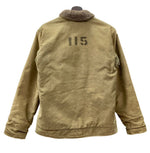 ミリタリー Military 40s 40年代 N-1 デッキジャケット アルパカ コの字留め ステンシル Vintage ヴィンテージ US NAVY アメリカ軍  サイズ 36 ジャケット ワンポイント カーキ 104MT-1101