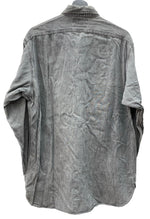 ダブルアールエル RRL 90s 三ツ星タグ ブラックデニム SHIRT シャンブレー ステンカラー フロントボタン チンスト 猫目ボタン ヴィンテージ VINTAGE GRAY 灰色 長袖シャツ 無地 グレー Mサイズ 104MT-1953