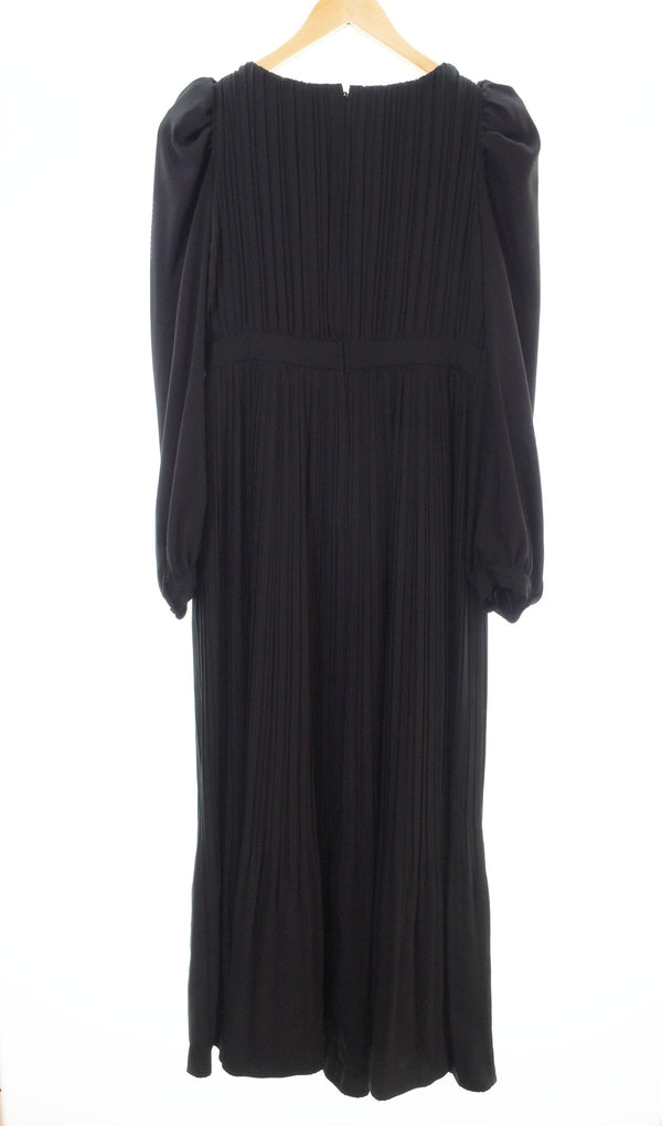 ハーリップトゥ Her lip to LaRochellePleatedDress ラロシェルプリーツドレス フレアワンピース マキシ ロング 黒 1224305143 ワンピース ブラック Sサイズ 103LT-86