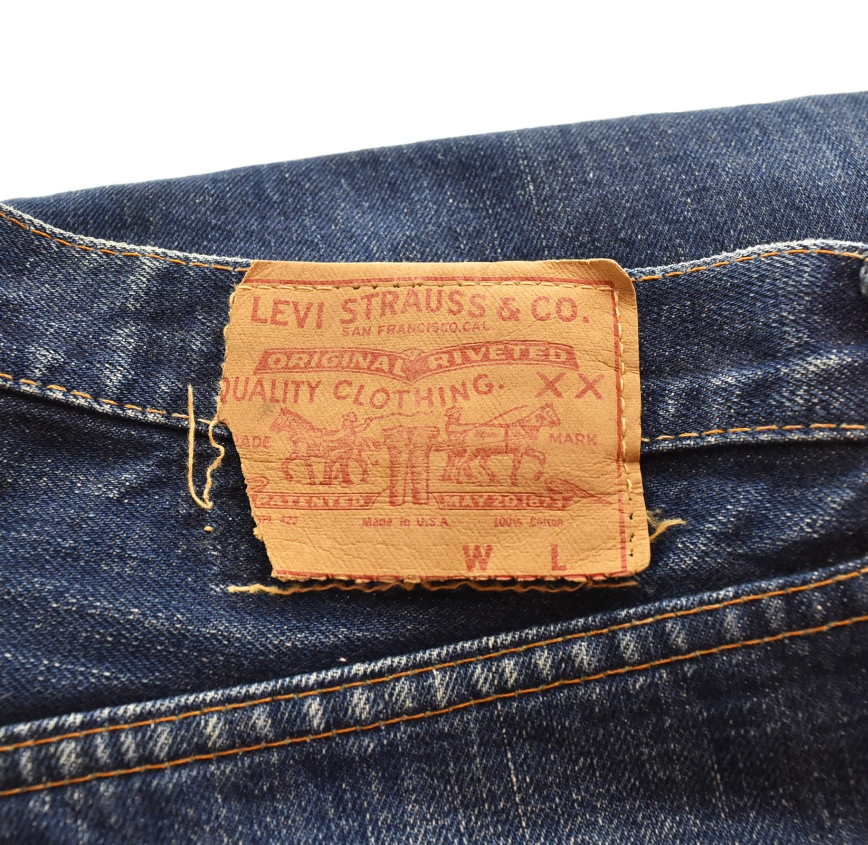60s Levi’s USA製 505 big E 耳付き　リーバイス リーバイス Levi's 60's 505 BIG E デカ文字 505 濃紺 耳なし