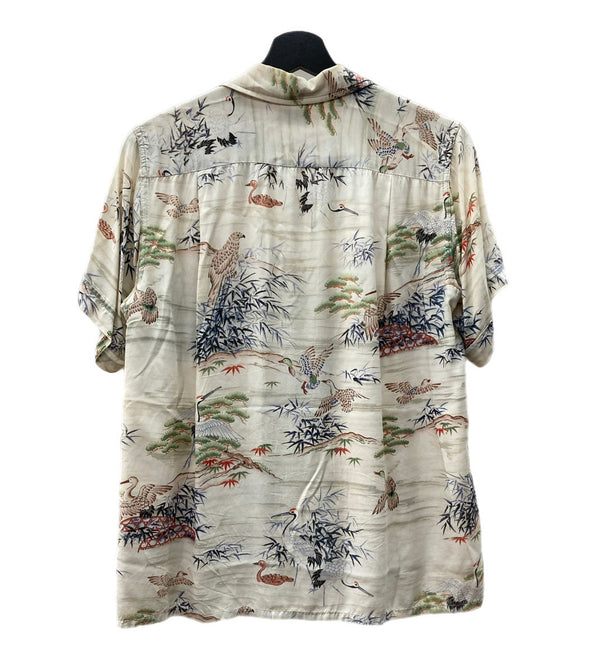 ヴィンテージ vintage 60s 60年代 PENNY'S ペニーズ 和柄 アロハシャツ オープンカラー 開襟 Made in Japan 生成り 半袖シャツ 総柄 マルチカラー Sサイズ 104MT-1832