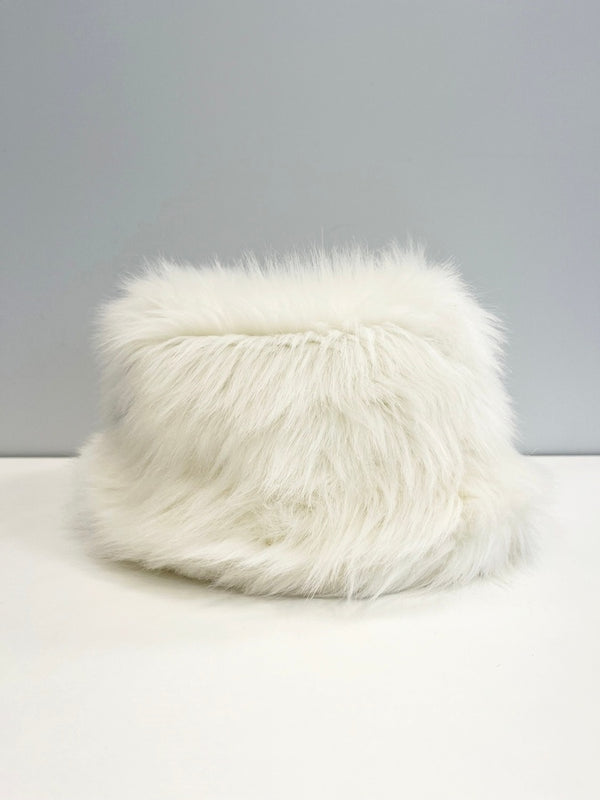 ドルチェ＆ガッバーナ Dolce&Gabbana ドルガバ ファー バケハ ロゴ 白 GH701A/GEU45I 帽子 レディース帽子 ハット ホワイト 101hat-148