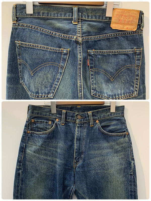 【曜日割引対象外】 リーバイス Levi's 90's 551ZXX USA製 赤耳 ビッグE バレンシア製 555 復刻 デニム ブルー W33 L36サイズ 201MB-773 VB