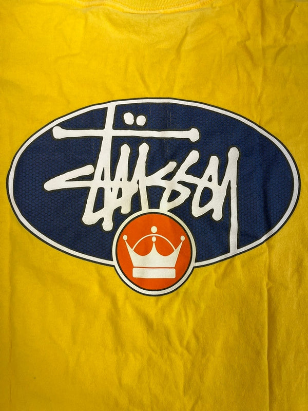 ステューシー STUSSY 90s 90's 90年代 OLD STUSSY オールド 紺タグ USA製 クラウンプリント ヴィンテージ Tシャツ イエロー Lサイズ 101MT-5014