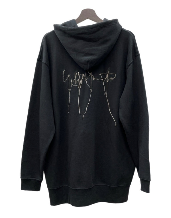 ヨウジヤマモト Yohji Yamamoto BLACK Scandal LOGO ZIPUP PARKER ロゴ ジップアップ パーカー フーディ スウェット 黒 HC-T92-993 サイズ 3 パーカ 刺繍 ブラック 104MT-2220