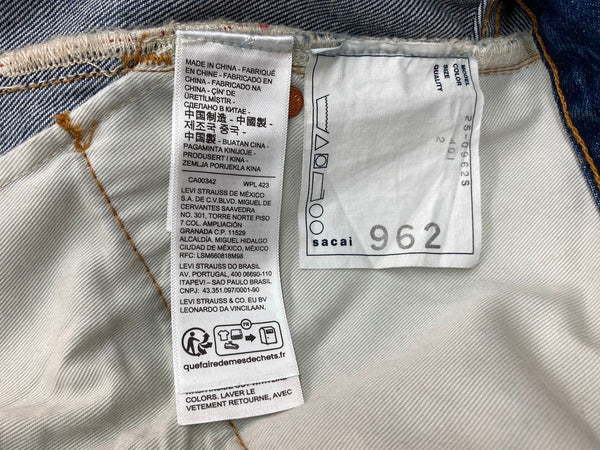 リーバイス Levi's sacai サカイ ウルトラワイド バギージーンズ W32 L32 color.401 無地 25-0962S デニム ブルー サイズ 2 104MB-336