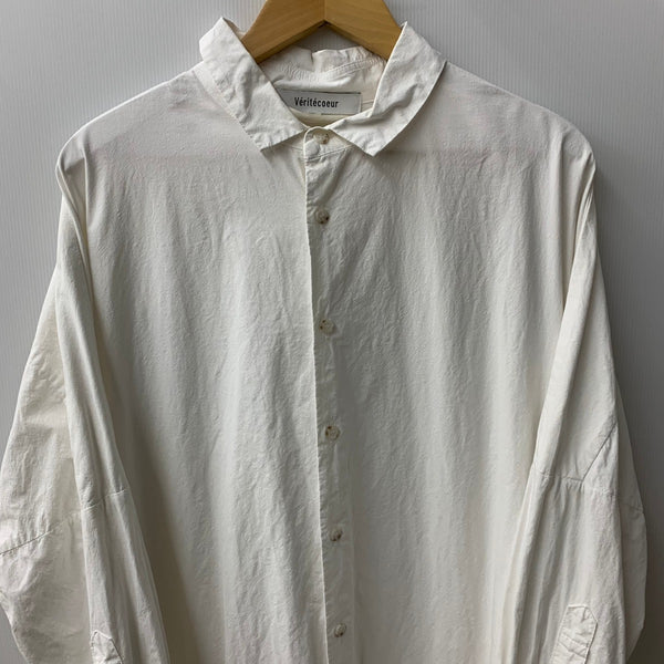 ヴェリテクール Veritecoeur ロングシャツ 長袖シャツワンピース ST-106 長袖シャツ ホワイト フリーサイズ 201LT-420