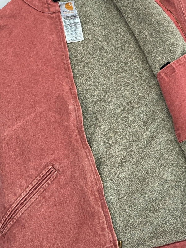 カーハート Carhartt ACTIVE JACKET アクティブ ジャケット 裏地ボア ダック ジップアップ アウター 赤 ジャケット ロゴ レッド XLサイズ 104MT-1458