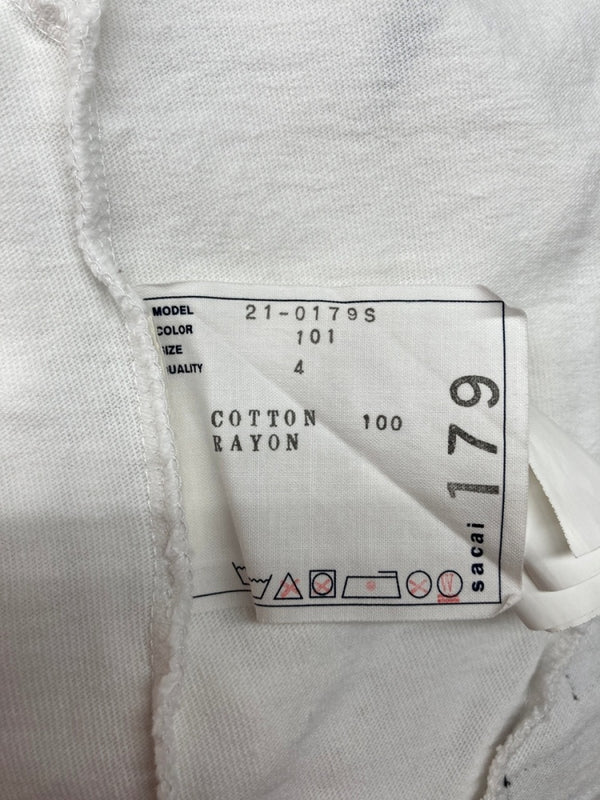 サカイ sacai Hank Willis Thomas Archive Mix T-Shirt アーカイブ ミックス Tシャツ パッチワーク 半袖 白 21-0179S サイズ 4 Tシャツ 総柄 ホワイト 104MT-1965