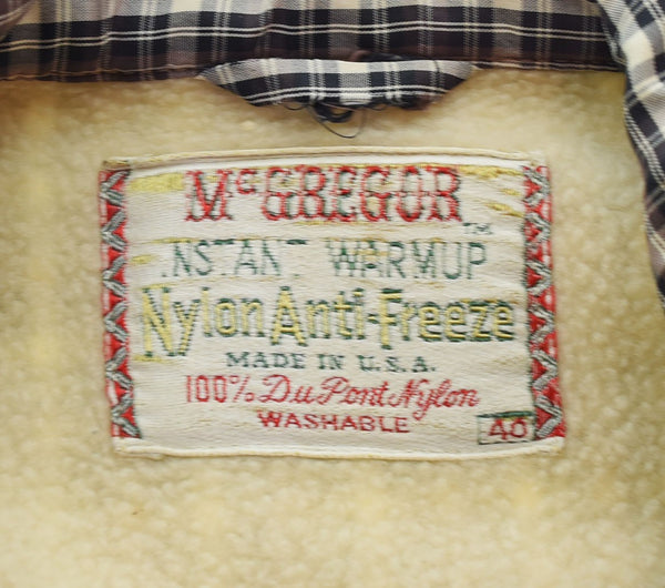 マックレガー McGREGOR マクレガー 50s 60s DRIZZLER ドリズラー スイングトップ スポーツジャケット VINTAGE ヴィンテージ チンスト チェック 裏地 ボア 40 ジャケット ブラウン 103MT-2441