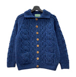 インバーアラン INVERALLAN 3A Lumber Cardigan ランバーカーディガン ケーブルニット ハンドニット 紺 セーター 無地 ネイビー 104MT-2184