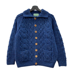 インバーアラン INVERALLAN 3A Lumber Cardigan ランバーカーディガン ケーブルニット ハンドニット 紺 セーター 無地 ネイビー 104MT-2184