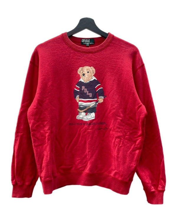 ラルフローレン RalphLauren POLO BEAR SWEATSHIRT ポロ ベア スウェット シャツ ホッケー トレーナー 長袖 赤 サイズ 170 スウェット プリント レッド 104MT-2051