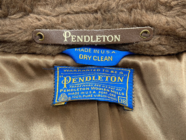 ペンドルトン PENDLETON 80's 80年代 Vintage ヴィンテージ ファー ウールコート USA製 茶色 サイズ38 コート 無地 ベージュ 104MT-938