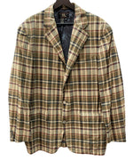 ダブルアールエル RRL 90s 90年代 三ツ星タグ 3B JACKET テーラード センターベント ヴィンテージ VINTAGE ラルフローレン RALPH LAUREN コットン USA製 マドラスチェック ブラウン系 BROWN 茶色 ジャケット マルチカラー Mサイズ 104MT-2033