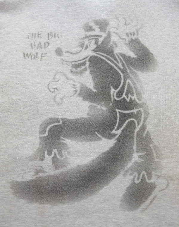 ネイバーフッド NEIGHBORHOOD × Disney 00s BIG BAD WOLF フーディー 染み込みプリント 後付け パーカ グレー 103MT-2892