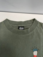 ステューシー STUSSY USA製 OLD STUSSY KINGPIN GEAR ボーリングピン キングピン プリントTシャツ Tシャツ カーキ Mサイズ 101MT-5177