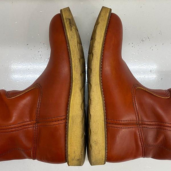 【曜日割引対象外】 レッドウィング RED WING 90's USA製 緑犬タグ 6.5 E ペコスブーツ メンズ靴 ブーツ ペコスタイプ ブラウン 25cmサイズ 201-shoes1474 VB