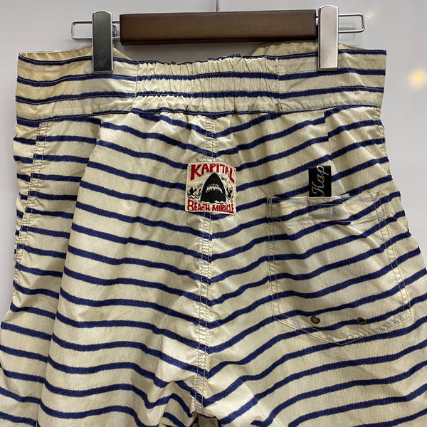 【曜日割引対象外】 キャピタル KAPITAL 10SS ビーチショートパンツ ナイロン ハーフパンツ ホワイト 2サイズ 201MB-1057 VB