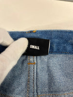 リベンジ REVENGE デニムパンツ インディゴ 刺繍ロゴ y2k 青 デニム ブルー Sサイズ 101MB-760