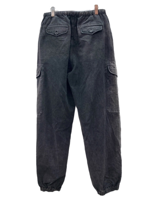 グッチ GUCCI CARGO PANTS カーゴ パンツ ボタンフライ ロゴパッチ ジョガー ズボン 黒 ロゴ カーゴパンツ ブラック サイズ 48 104MB-385